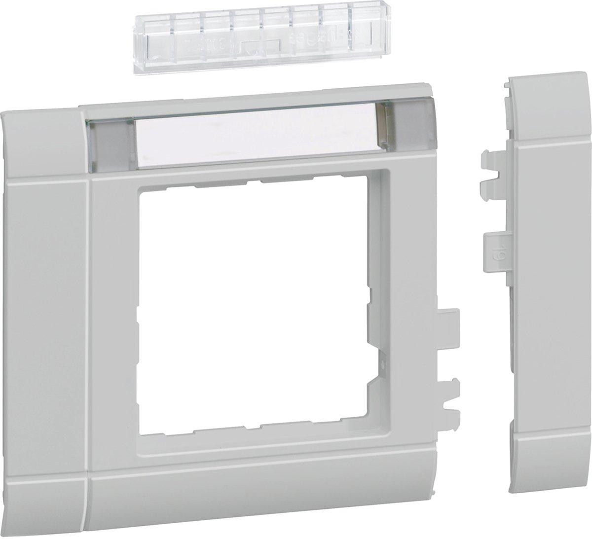 Rahmenblende modular Oberteil 80mm hfr mit Beschriftungsfeld lichtgrau RAL 7035