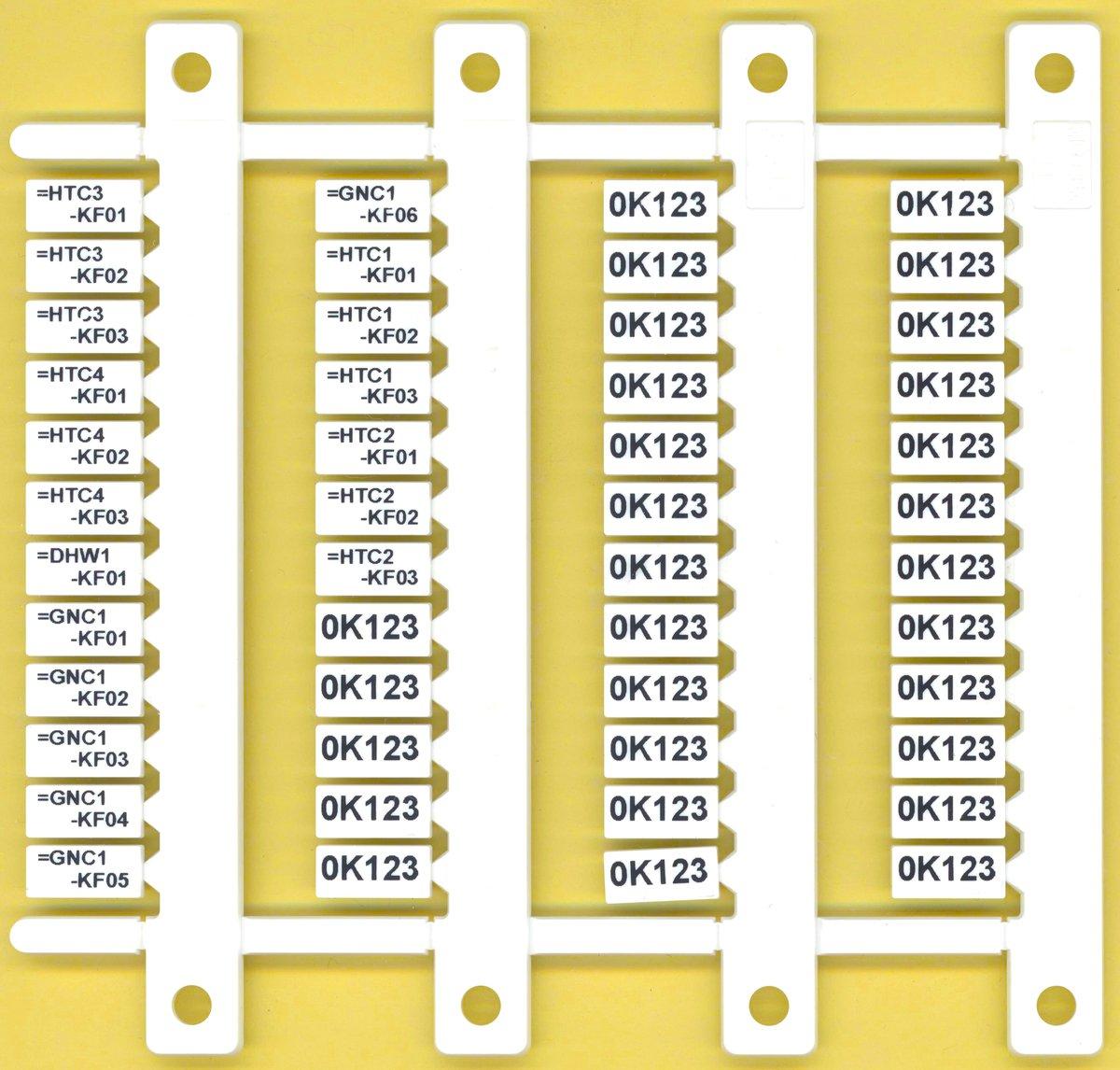Bezeichnungsschild-Matte mit 48 Schildern 6 x 12 mm für div. Serien