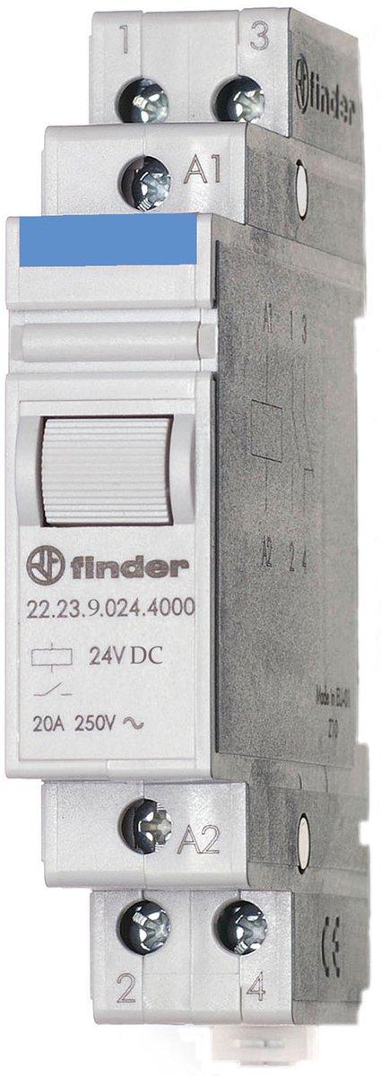 Installationsrelais Reiheneinbau 1S/1Ö - 20 A Prüftaste für 12 V DC