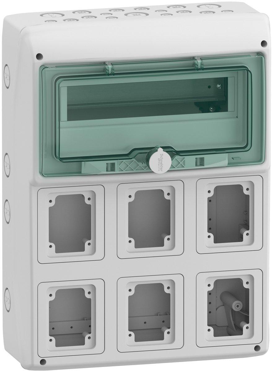 Kaedra-Gehäuse für Steckdosen 340x460mm 13 Module 6 Öffnungen