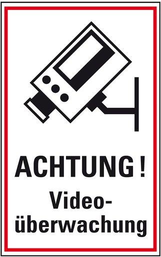 Hinweisschild ACHTUNG! Videoüberwachung Kunststoff 300 x 200mm