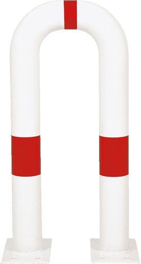 Schutzbügel zum Aufdübeln rot / weiß Stahl Ø 76mm 300mmx650mm