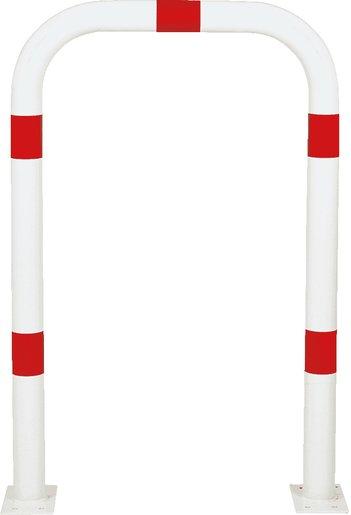 Schutzbügel zum Aufdübeln rot / weiß Stahl Ø 76mm 750mmx1150mm