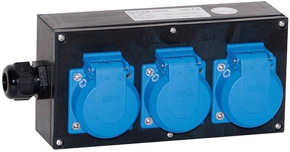 VG AP Steckdosenverteiler BR 1800 IP44 3xSchuko M20