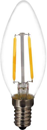 LED Kerzenlampe C37 Filament E14 3W 12-24VDC 350lm 827 ND klar