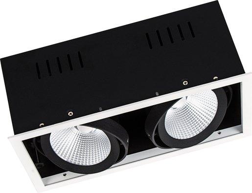 LED-Einbaustrahler zweiflammig SPOT MULTI 2x30W 4000K 2x2700lm 38° weiß/schwarz