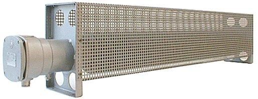 Ex-Rippenrohrheizgerät, lackiert, mit Schutzkorb, 2500W 230V, T2,L=1840mm, IP66