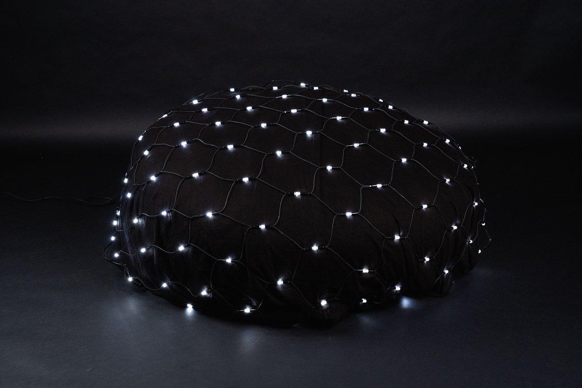 Mesh Lite QF+ 96 LED weiß 2m x 1m schwarzes Gummikabel 36V 3,6W