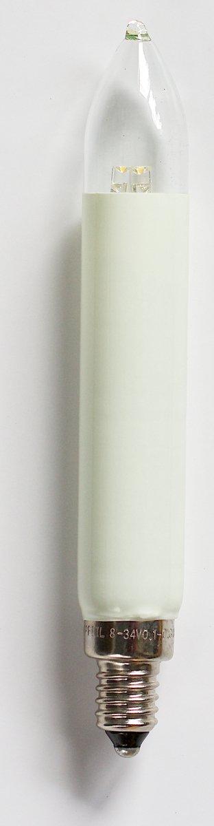 Blisterkarte mit 3 LED Schaftlampen E10 8-34V warm-weiß /klar (4 LED)