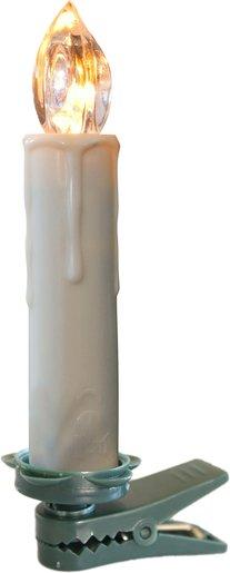 Lichterkette 10-tlg. LED Kerzenlampen warm-weiß Schaft: Tropfen weiß kabellos