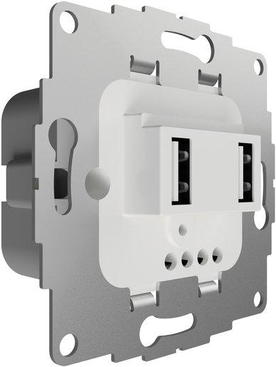 UP Ladestation mit 2 USB-Anschlüssen f. TAE-Abdeckung 19W 3,8A reinweiß glänzend
