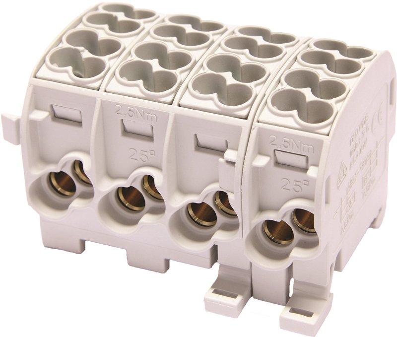 Hauptleitungsklemme HLAK 25 BGV A2 1000V AC/DC 4x4 anreihbar