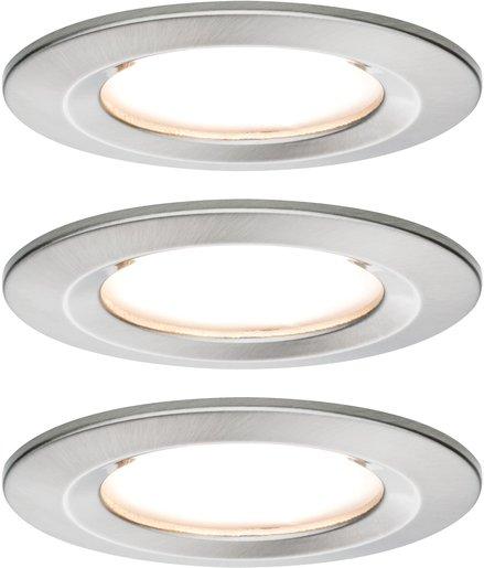 Einbauleuchten-Set Nova rund starr 3x6W COIN LED 2700K Eisen geb/Alu