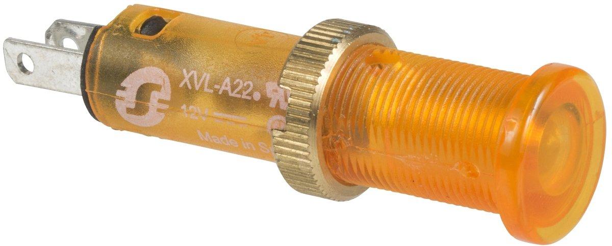 Leuchtmelder rund Ø 8 IP40 gelb-orange LED gesch. 24 V Flachstecker