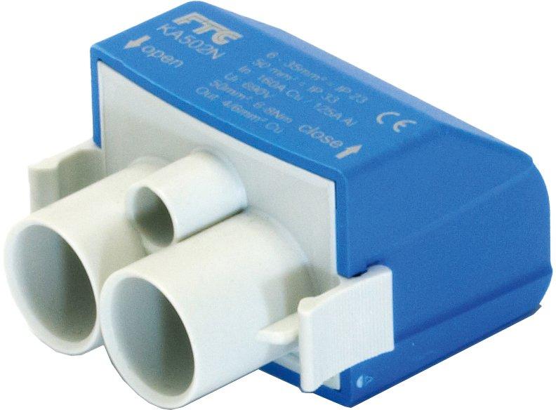 Mastanschlussklemme 1-pol. 2 Anschlüsse blau