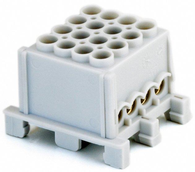 Hauptleiteranschlussklemme 1-pol. 4x 25mm² + 4x 16mm² berührungssicher grau