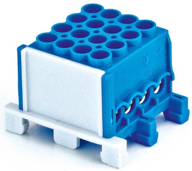 Hauptleiteranschlussklemme 1-pol. 4x 25mm² + 4x 16mm² berührungssicher blau