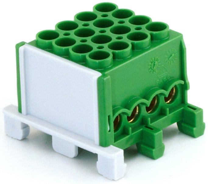 Hauptleiteranschlussklemme 1-pol. 4x 25mm² + 4x 16mm² berührungssicher grün
