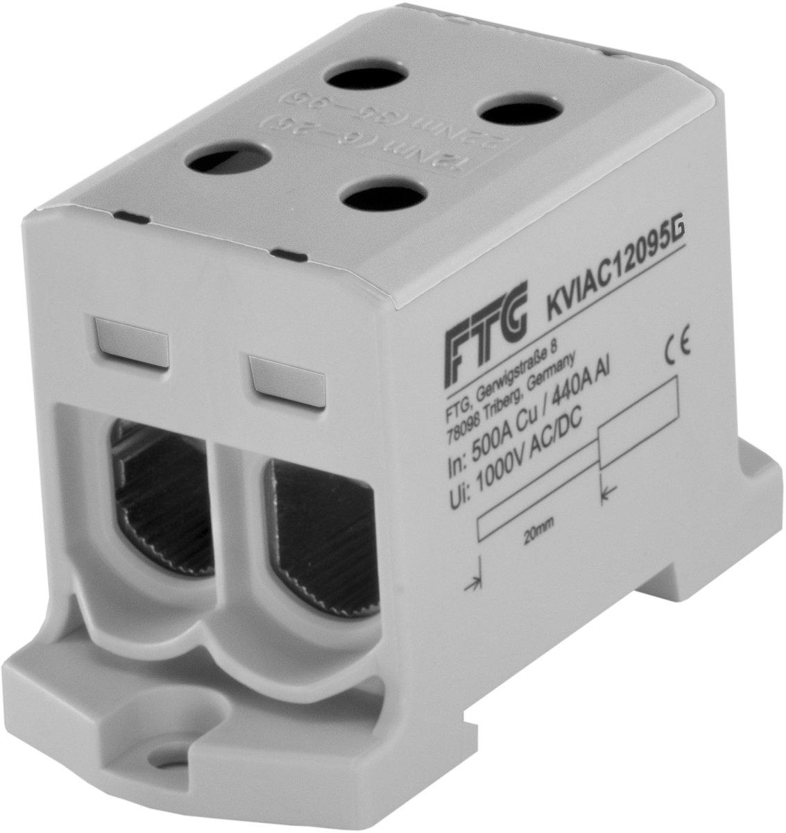 Kompaktaluklemme 1-pol. Cu/AL 6-95mm² 250/200 A 2/2 grau