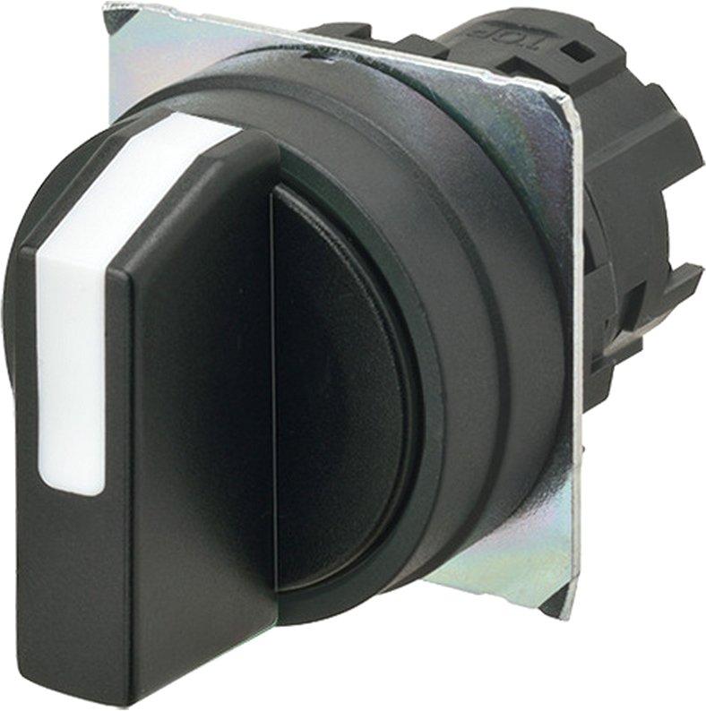 Wahlschalter 22mm - 3 Positionen unbeleuchtet Kunststoff manuell Farbe schwarz