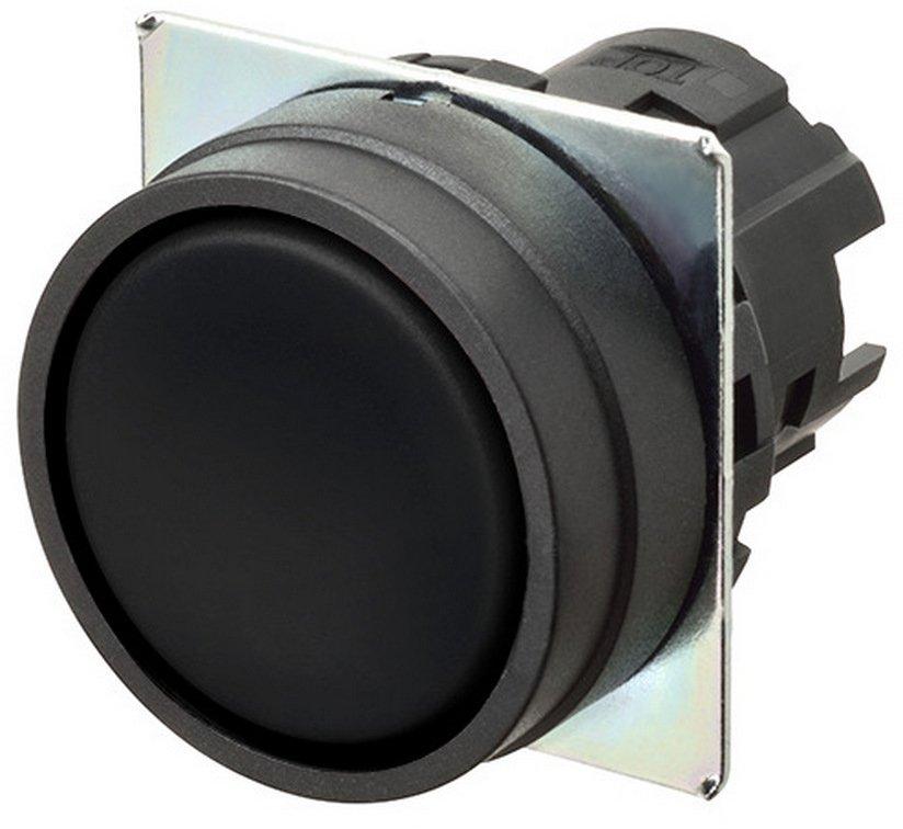 Drucktaster 22mm Lünette aus Kunststoff flach Farbe schwarz