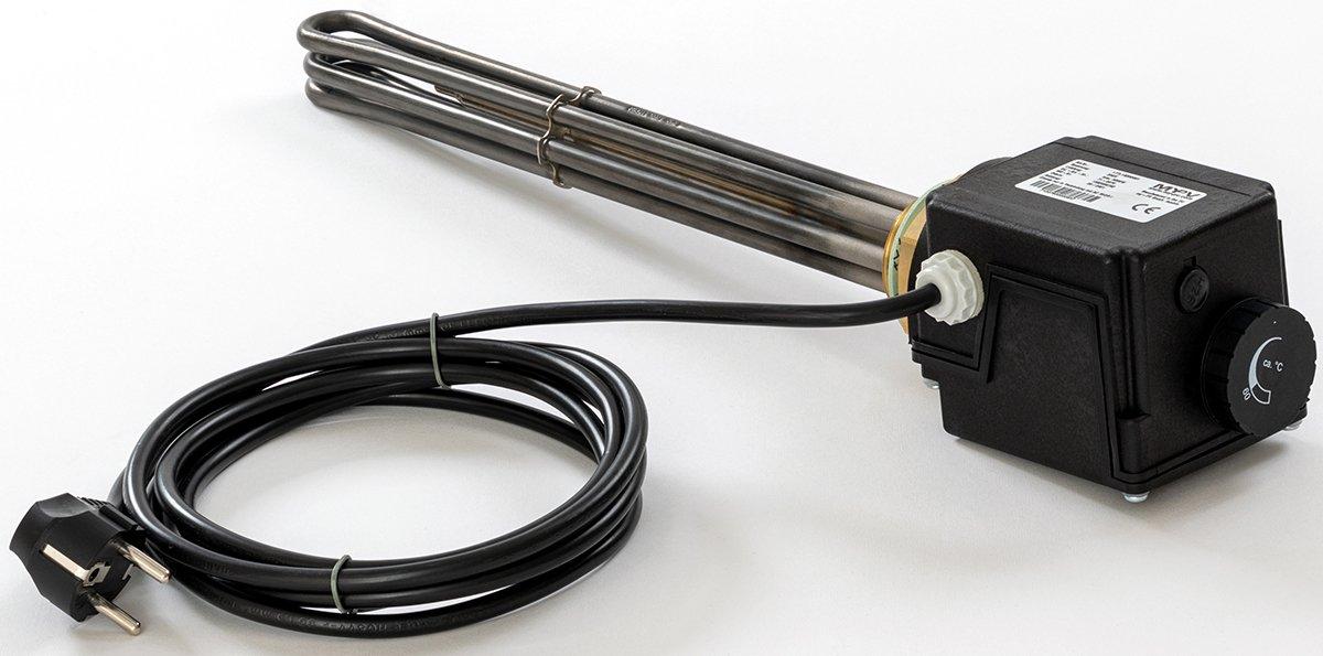 Einschraubheizkörper 3kW 230V IP45 2,8m Kabe 88x88x518mm