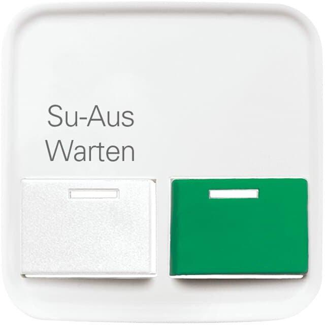 Zentralscheibe Dienstzimmereinheit 2-fach weiß / grün alpinweiß - Reflex SI