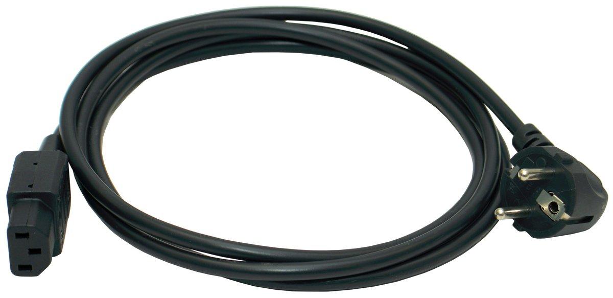 Kaltgeräte Zuleitung Anschlussleitung mit gewinkeltem Schukostecker 3 m schwarz