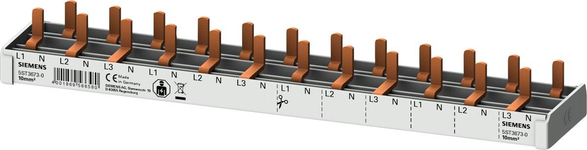 Stiftsammelschiene für Kompaktgeräte in 1TE - 10 mm², 3P+N 12x Kompakt* 12TE