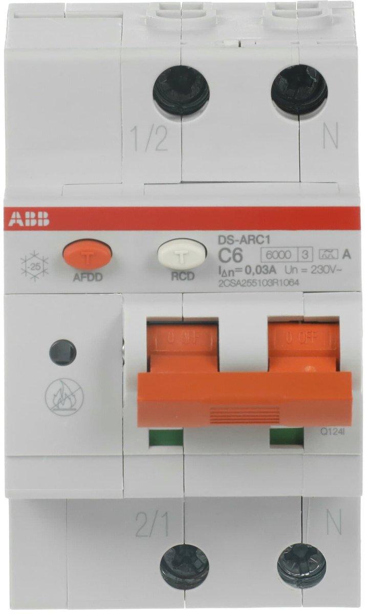 AFDD mit FI/LS 1+N-polig Typ A Charakteristik C 6A Bemessfehlerstrom 30mA 6kA