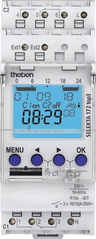 Astro-Zeitschaltuhr mit Wochenprogramm 2 Kanäle