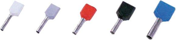 Isolierte Zwillingsaderendhülse 2 x 10 mm² 14 mm Länge verzinnt rot