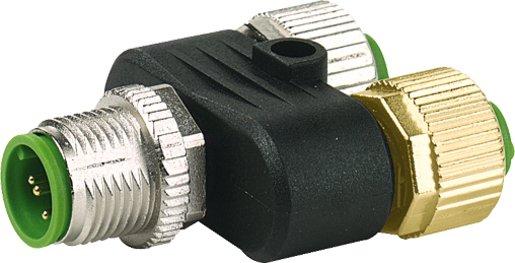 Y-Adapter 5-polig mit Stecker 0° M12 - 2 x Buchse 0° M12