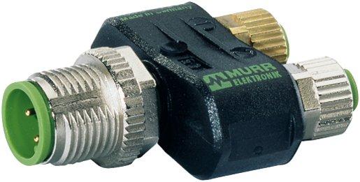 Y-Adapter 4-polig mit Stecker 0° M12 - 2 x Buchse 0° M8