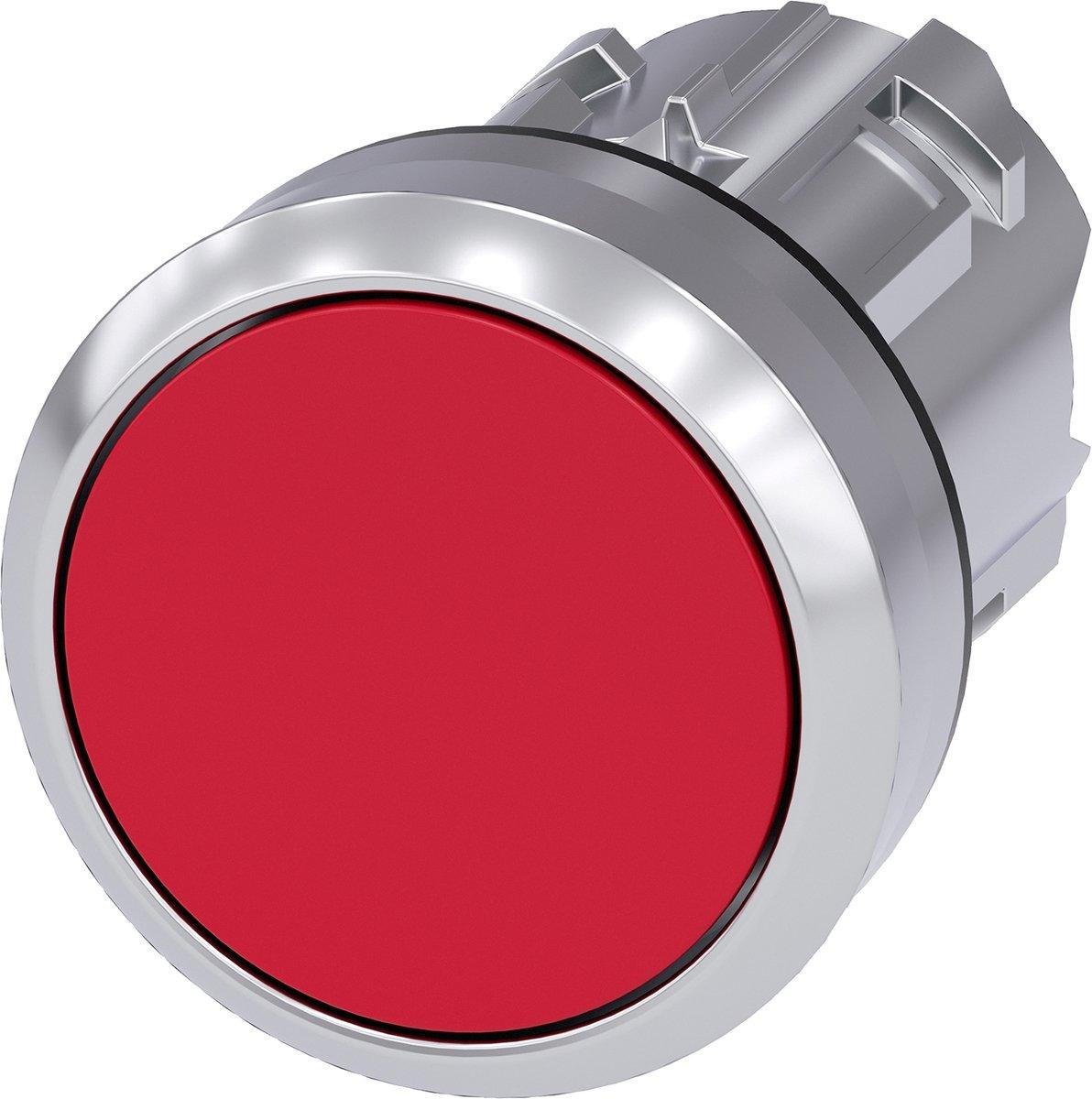 Drucktaster 22 mm rund MET hochglanz rot Druckknopf flach verrastend