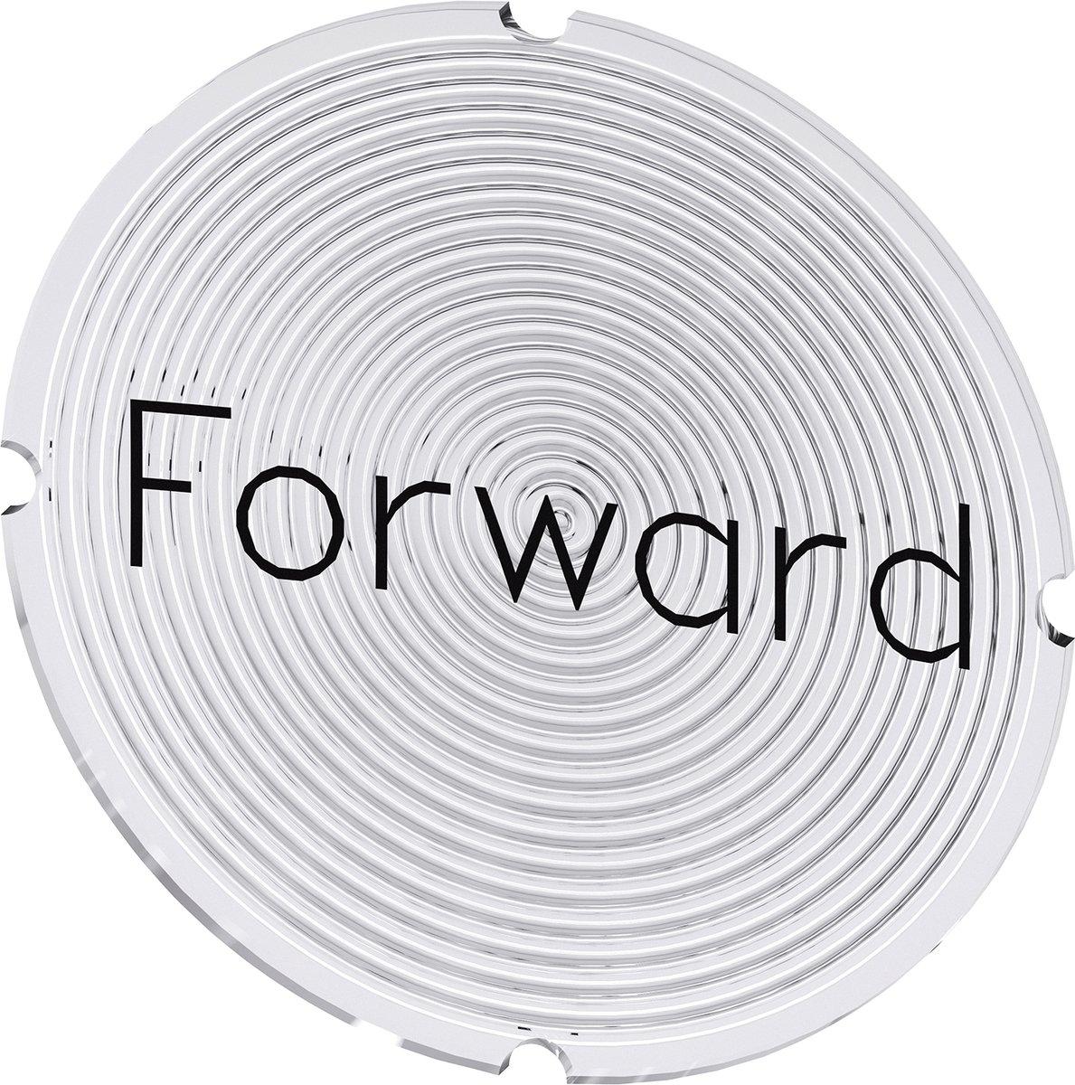 Einlegeschild für Leuchtdrucktaster rund milchig mit schwarzer Schrift : Forward