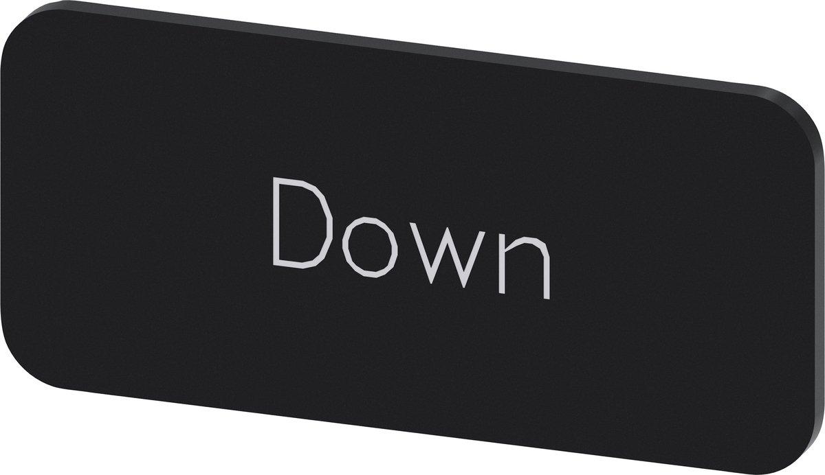 Bezeichnungsschild zum Schnappen / Kleben 12,5x27mm Schwarz DOWN