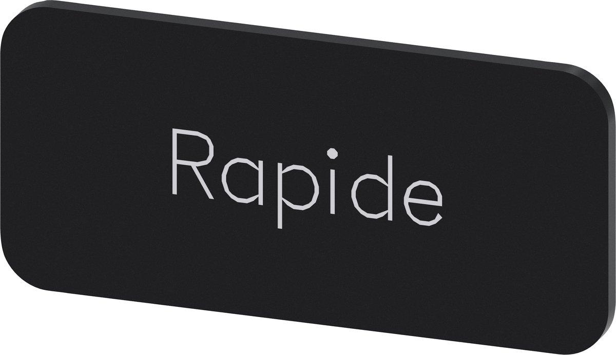 Bezeichnungsschild zum Schnappen / Kleben 12,5x27mm Schwarz RAPIDE