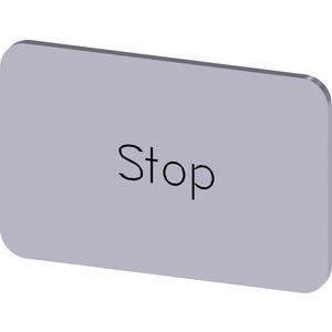 Bezeichnungsschild zum Schnappen / Kleben 17,5x27mm Silber STOP