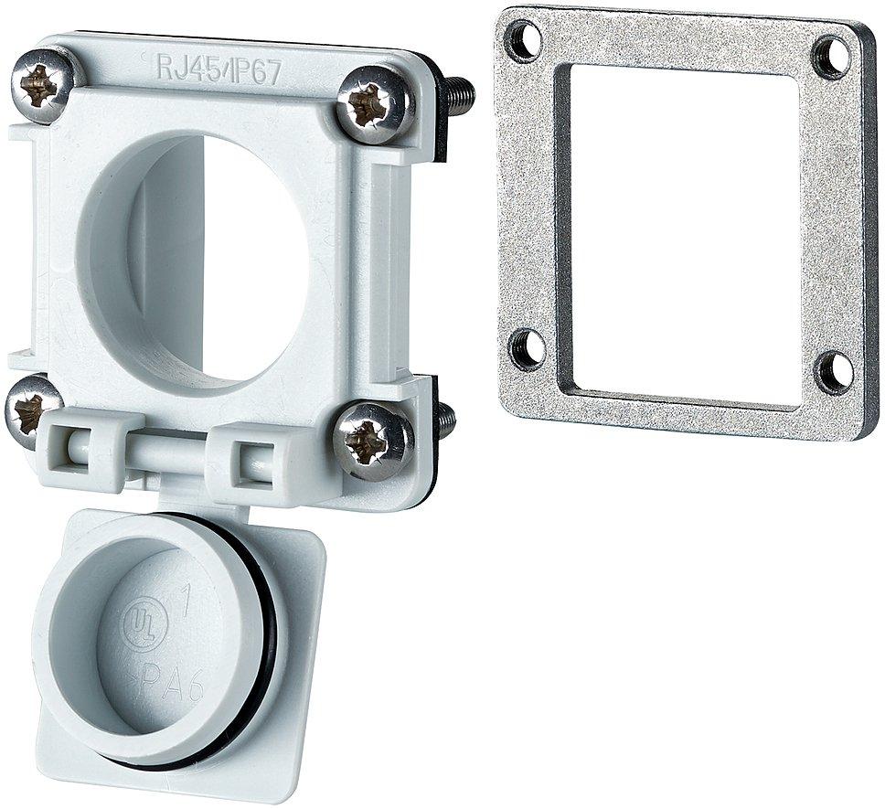 Anschlusseinheit Modul E-DAT Industry IP67 V6 EbM mit Montageset lichtgrau