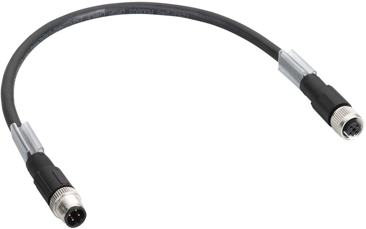 TM7 Buskabel / Daisy Chain gerade M12-B Stecker / Buchse 4-polig L = 0,3 m