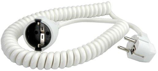 Spiralverlängerung Schuko YMM-J 3 x 1,5 mm² 1 m Arbeitslänge 4 m weiß