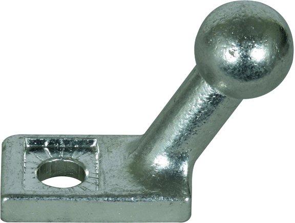 Kugelfestpunkt D 20mm schräg m. Anschlusslappen 45 x 30 x 9mm