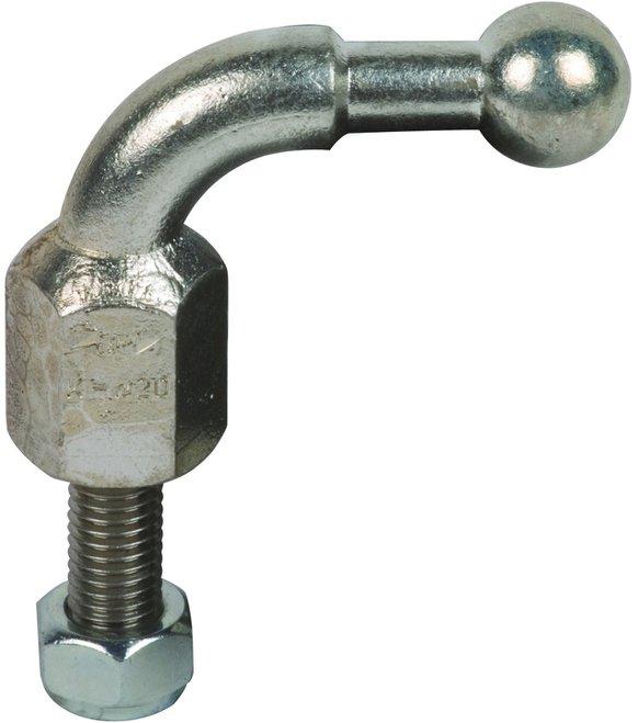 Kugelfestpunkt D 20mm 90° abgewinkelt m. Gewindebolzen u. Mutter M12x35mm