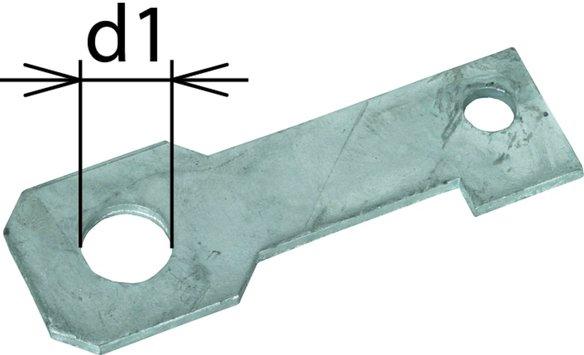 Anschlussbügel IF3 gerade Bohrdurchmesser d1 22 mm