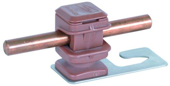 Dachleitungshalter f. Wellplattendächer Profil 5/8 m. DEHNsnap 8mm NIRO/K-braun