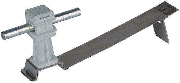 Dachleitungshalter FLEXIsnap NIRO/K-grau H 36mm Rd 8mm m. Strebe f. Ziegelfalze