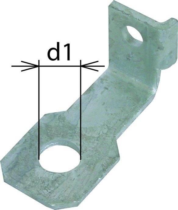 Anschlussbügel IF1 abgewinkelt Bohrdurchmesser d1 18 mm