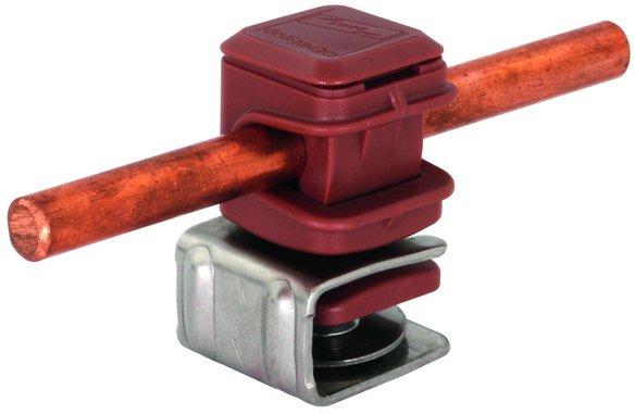 Dachleitungshalter PLATTENsnap Niro 4-6 mm m. DEHNsnap H 16mm K-braun f. Rd 8mm
