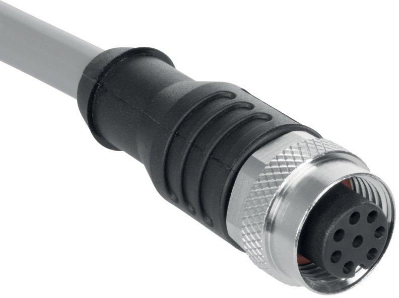 Leitungsdose Steckverbinder M12 8x0,25mm² PVC-Kabel 5m IP67